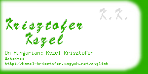 krisztofer kszel business card